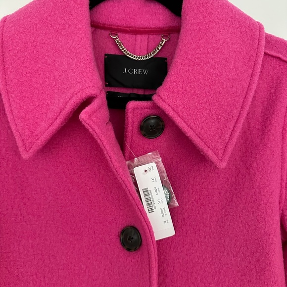 J Crew Lady Coat in Dark Pink Italian Boiled Wool - Picture 6 of 7
